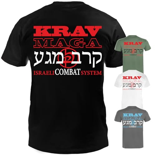 Dynamix Athletics T-Shirt Krav MAGA Team - Herren Martial Arts Kampfsport Fighter Shirt für Sport & Freizeit mit Krav MAGA Aufdruck (DE/NL/SE/PL, Alphanumerisch, XL, Regular, Regular, Schwarz)