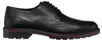 Geox Zapatos con cordones Walk Pleasure Cuero Liso, Negro, Hombre, Negro , 43 EU