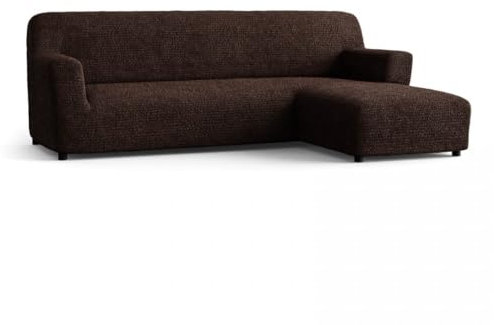 Bestcovers Sofabezug für rechtes Ecksofa mit Ottomane, anpassbar an die Möbel, 350-540 cm, angenehmer Griff, weich (Braun)