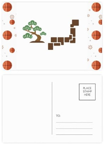 Tokyo Grows Green Japan Basketball Postkarten-Set, Dankeskarte, Versandseite, 20 Stück