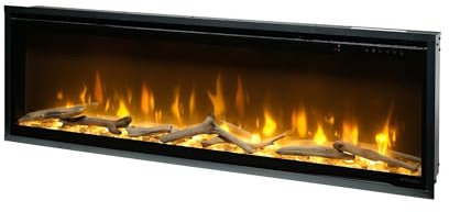 Dimplex Ignite Evolve Optiflame - Chimenea eléctrica de pared (131 cm, sin madera de roble)