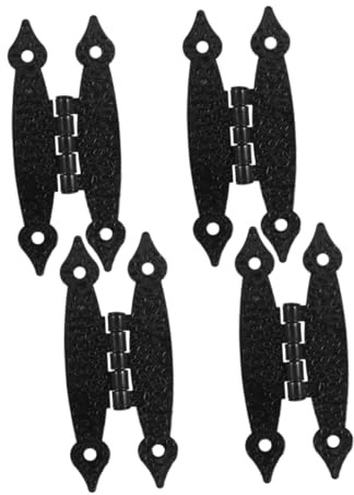 TOPPERFUN Scharniere für Schranktüren Antikes Design 4 Stück in Schwarz aus Eisen Möbelscharniere 3,5 Zoll mit Lochabstand 6,3cm Zuverlässige und Vielseitige für Kabinett und Türmontage