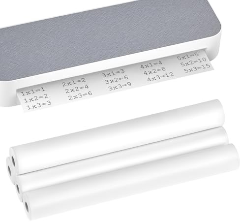 QWORK® 4 rotoli Carta Termica A4 per Stampante Portatile, Totale 100 Fogli, Asciugatura Rapida, Compatibile Universalmente