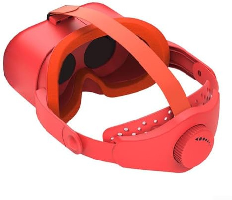 ComfyHarbor Adjustable VR Headset for Smartphones, Red & White ABS Virtual Reality Glasses with Comfort Strap, 21.6cm Immersive 3D Glasses Compatible with Most 4-6.5 Phones(orange and blue)