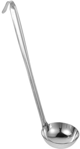 Warmhm Soup Ladle Hook Heavy Duty Stainless Steel Spoon for Serving Soup Spoons Asian Style Professional Kitchen Use