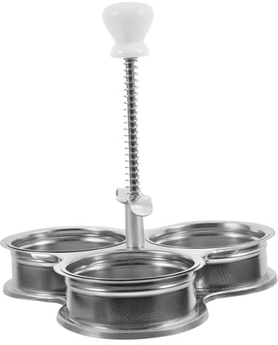 Amosfun Bollitore per Uova in Acciaio Inossidabile Argento Facile da Usare Sicuro e Affidabile per Casa e Ufficio Forma Rotonda Utensile per Colazione