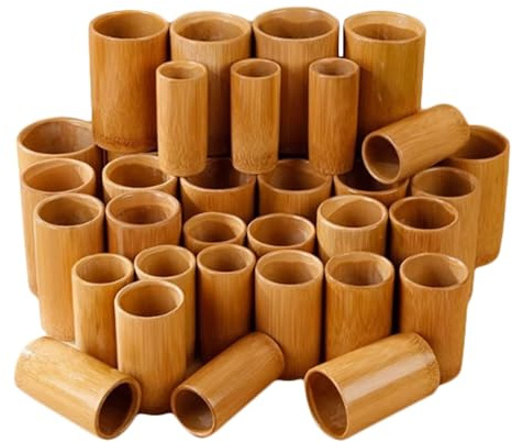 Set da 36 coppette in bambù carbonizzato, kit for terapia con ventose e fuoco della medicina tradizionale cinese