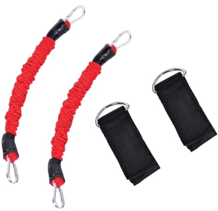 ROMISBABA Bande de Résistance pour Jambes Rouge Élastique Musculation Ajustable avec Sangles Cheville Renforcement et Endurance Équipement Fitness Maison et Yoga