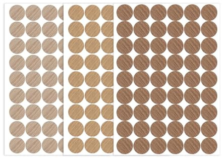 Self-Adhesive Wood Grain Screw Hole Covers, furniture stickers, 162 Pcs