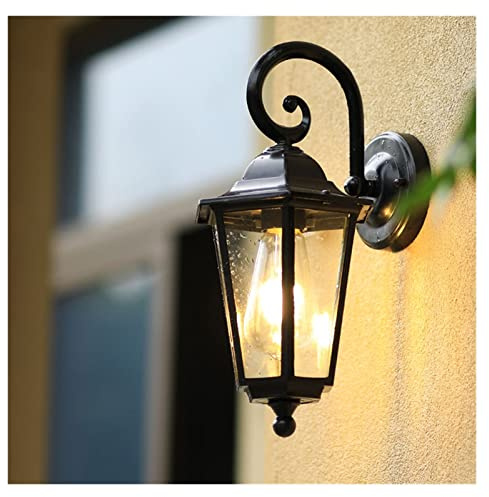 XANAYXWJ Vattentät vägglampa utomhus Utomhusvilla Korridor Innergårdslampa Yttervägg Trädgårdsgång Balkong Grind Terrasslampa (Svart3)