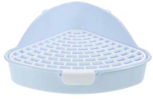 Hoement Toilette Base Filtrante e Animali Domestici per Mantenere la Gabbia Pulita Triangolare in Plastica Blu Esterni Conigli e Cavie persterni e Aree Verdi