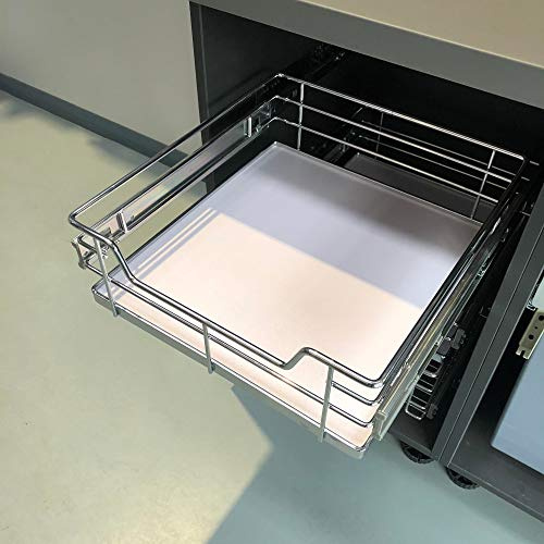 Pull-Out Solid Base Baskets Kitchen Base Larder Units Storage Organiser 300-600mm Soft Close Integration (to Suit 400mm Cabinet)