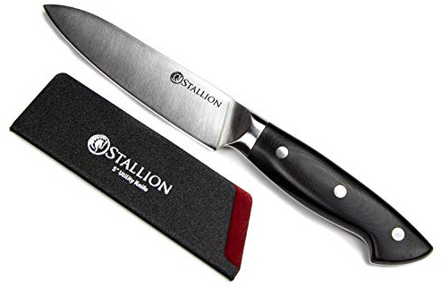 Stallion Professional Messer Officemesser 12,5 cm - Klinge aus deutschem 1.4116 Messerstahl und Griff aus G10 GFK