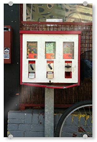 artboxONE Acrylglasbild 30x20 cm Rock The Kitchen 10 Pfennig Maschine - Bild Kaugummiautomat 80er 90er