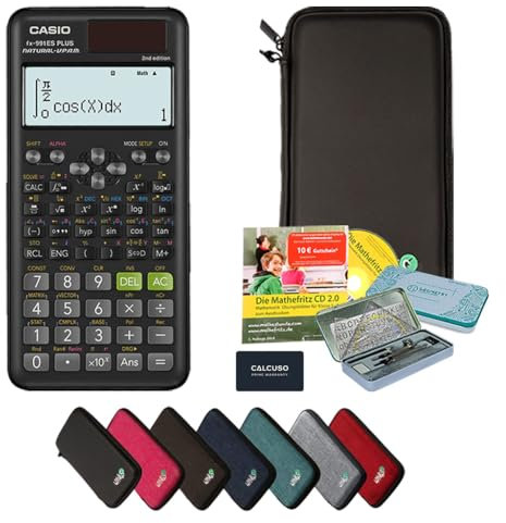 CALCUSO Streberpaket schwarz mit Taschenrechner Casio fx-991ES Plus 2nd Edition