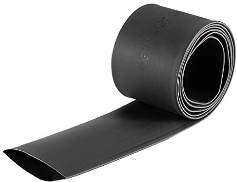 sourcing map Heat Shrink Tubing 30mm Dia 50mm Flat Width 1m - Black | 2:1 rate Shrinkable Tube Cable Sleeve