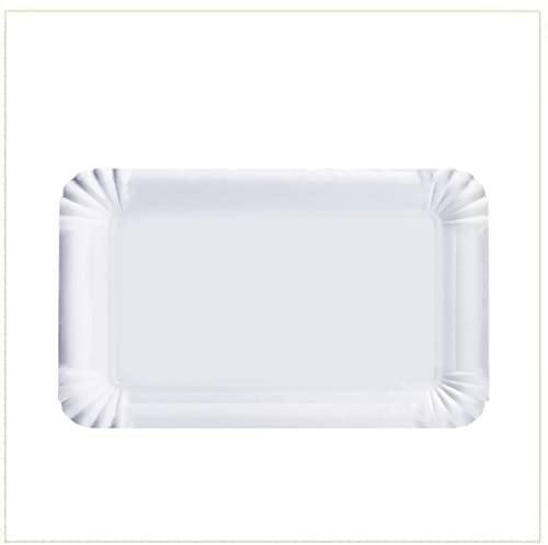 VIRSUS Vassoio di Cartone Bianco per Pasticceria - Pacco da kg. 10 (Circa 62pz) - Formato cm. 28x39 cm Mis. 7 - Vassoi rettangolari monouso Utilizzabili per servire Dolci, pasticcini, Torte