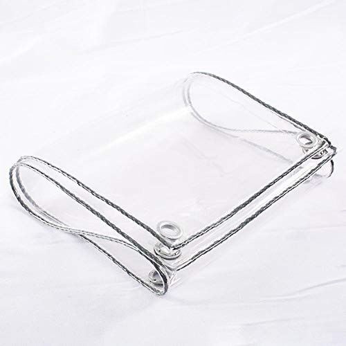 Telone Trasparente Occhiellato, Impermeabile Teloni PVC Pesante, Antistrappo Teloni Antipioggia, Tarpaulin Copertura Vegetale Versatile per Padiglioni Padiglioni Terrazze Protezione dal Vento (2.4X3m)