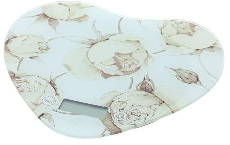 Hervit Balance de cuisine numérique en forme de cœur avec rose baccarat 24 x 21 cm