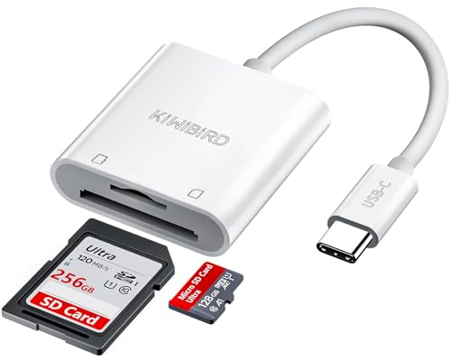 KiWiBiRD Adattatore scheda SD USB C, adattatore micro SD per iPhone 17 16 16e 15 Plus Pro Max, lettore card reader, compatibile con Mac MacBook Air iPad, passare le foto dalla fotocamera al telefono