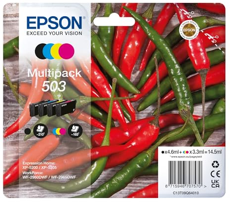 Epson Original 503 Tinte Chili Multipack 4-farbig Standard, XP-5200 XP-5205 WF-2960DWF WF-2965DWF, ReadyPrint Flex-Tintentarife