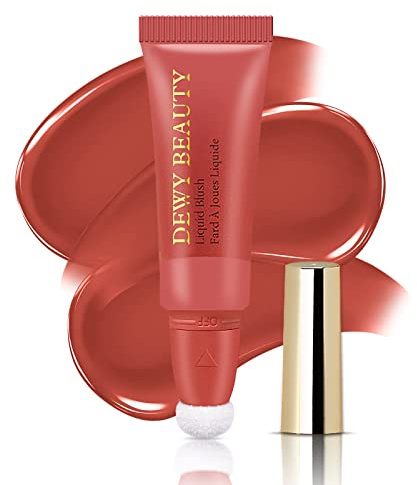 Bâton de fard à joues liquide, fard à joues liquide, crème avec applicateur rembourré pour colorer les joues, aspect naturel, brillant et brillant
