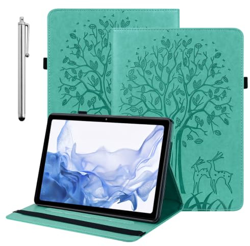 BOLELAW Hülle für Samsung Galaxy Tab A 10.1 2016 (SM-T580/T585) – Stoßfest PU Leder Folio Case mit Stifthalter, Kartenfächern & Standfunktion, Grün