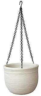 Vaso pensile bombato Shabby Bianco Perla d25x19 cm