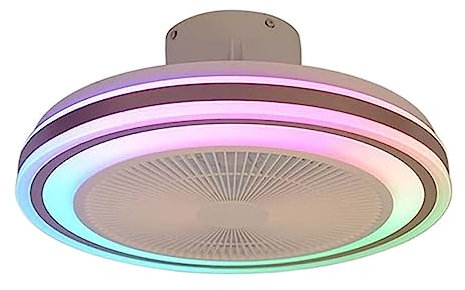 DELURA Ventilateur de plafond 50CM avec lumière LED et contrôle Smart RGB Bluetooth haut-parleur lustre ventilateur 3 vitesses for l'éclairage du salon à la maison pour Chambre Salon Salon