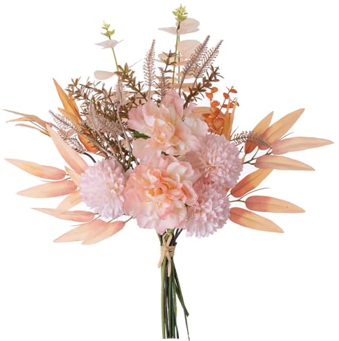 KIRIFLY Kunstblumen Künstliche Pflanzen Blumen Deko Seidenblumen Hortensien Blumenarrangements Kernstück Hochzeit Blumenstrauß(Hellrosa)
