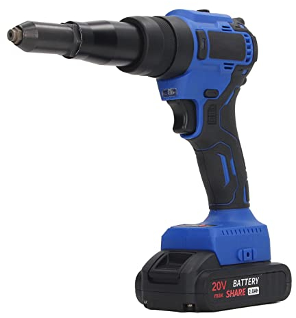 Kit de Pistola Remachadora Eléctrica, Remachado Completamente Automático, Herramienta Remachadora Inalámbrica para 3,2 Mm 4,0 Mm 4,8 Mm, Componentes Mecánicos (Enchufe de la UE)
