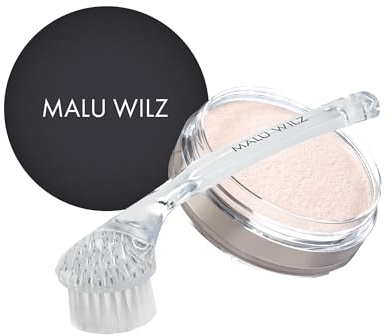 Malu Wilz Make up Set mit Fixing Powder 15g & Reinigungsbürste I Fixierpuder zum Festigen von Camouflage Creme I Gesichtsbürste zum Entfernen des Puders