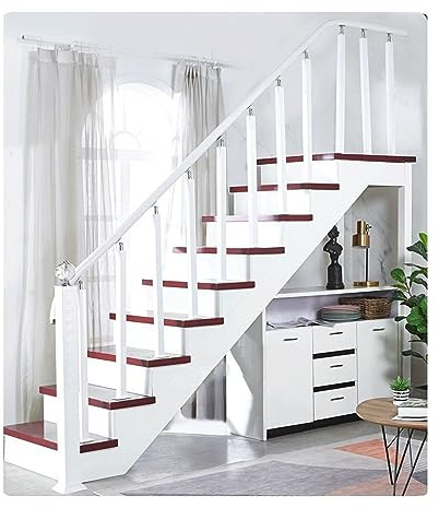 Pasamanos Barandilla de escalera Barandilla Barandilla de madera maciza simple Hogar Interior Ático Valla dúplex Balcón Columna de PVC Barandilla de escalera al aire libre (Size : D-Single Column)