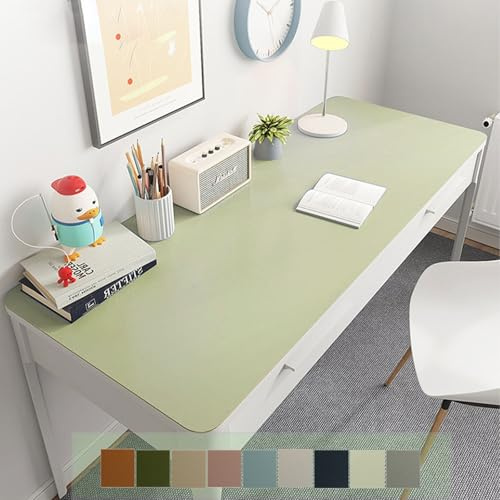 Schreibtischunterlage Wasserdichte Laptop Desk Mat PU Leder Tischunterlage rutschfeste Schreibtischmatte Tisch-Schutz Unterlage für Büro/Home-Office Multifunktionales Office pad (Grün)(Matcha Green,60