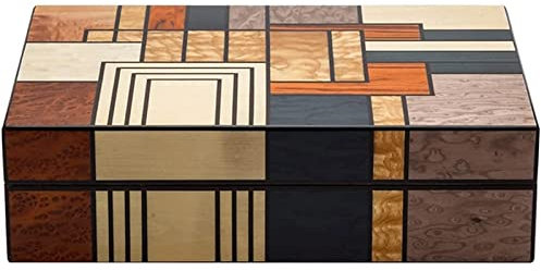 WOYZDQ Geschenk Klavierlack-Zigarrenkiste, Zigarren-Humidor mit festem Schnallenverschluss, eleganter, exquisiter Humidor mit großem Fassungsvermögen für 25 Zigarren Zigarren Humidore