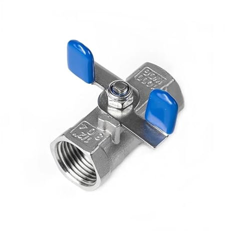 Generisch 1/4 3/8 1/2 3/4 1 1-1/4 1-1/2 BS * P Innengewinde 304 Edelstahl-Kugelhahn mit Schmetterlingsgriff for Wasser, Gas, Öl(3/4)