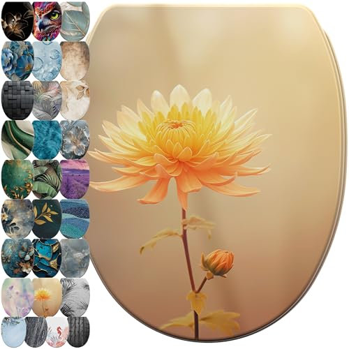 Sanilo WC Sitz mit Absenkautomatik & Schnellverschluss, Toilettendeckel per Knopfdruck abnehmbar, einfache Montage von oben (Mum)