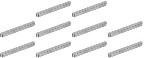 sourcing map 10Pcs Round Ended Feather Key, 6 x 6 x 55mm Carbon Steel Parallel Drive Shaft Key Stock, Machine Keyway for Shaft Type Fastening Connection
