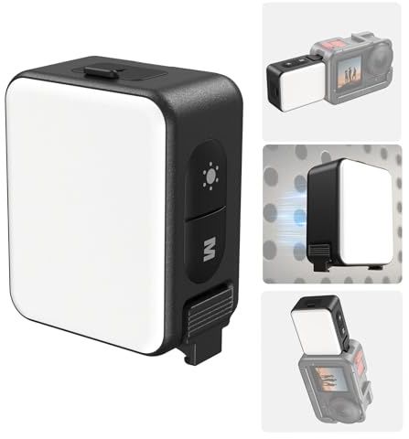 TELESIN Mini-Magnet-Videoleicht für DJI Osmo Action 6/5/4, 800mAh | Vlogging/Fotografie, magnetischer Schnellverschluss & 800mAh Akku, kompaktes Fülllicht