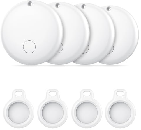 Smart Tracker Tags-4 Pack for Android (NOT iOS or Huawei), Bluetooth Tracker Works with Google's ‘Find My Device’ App, IP68 Waterproof, Replaceable Battery, Item Finder for Luggage, Backpack, Key