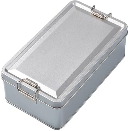 Besttoolifes Boîte à biscuits en fer blanc hermétique style vintage rectangulaire pour garde-manger (S)