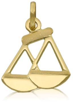 CIONDOLO ZODIACALE BILANCIA IN ORO GIALLO 18 KT + COLLANA LACCIO IN OMAGGIO