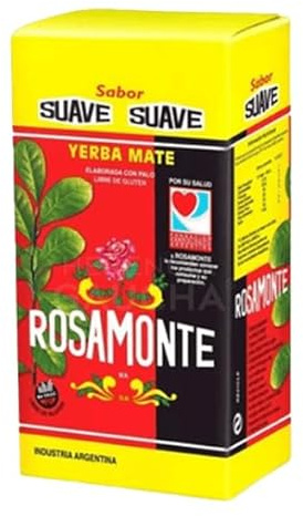 Yerba Mate Rosamonte SUAVE, paquete por 1Kg, Tradicional Argentina, Con Palo.