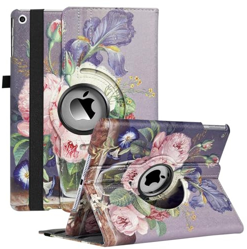 Ceysin Étui rotatif pour iPad 9{^>e<^} génération (2021) / 8{^>e<^} génération (2020) / 7{^>e<^} génération (2019) 10,2 pouces – Support de protection rotatif à 360 degrés avec fonction de mise en