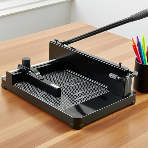 12 Inch Guillotine Paper Cutter, Steel Base Paper Trimmer for A4