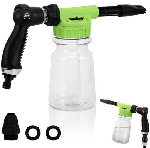 KQWVZ 1000 ml snöskumspistol, 2 i 1 skumpistol för bil, justerbart skumspjut, snöskum pistol för biltvätt, för bil, trädgård, bevattning