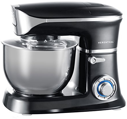 Herenthal RL-ES1014M Burgundy Robot de Cocina Multi, Acero Inoxidable, 6 Velocidades, Negro