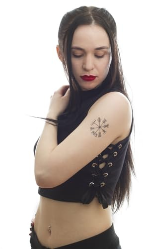 5 x Vikinger Kompass Tattoo - Vegvísir - Keltischer Kompass - mystische Schutzsymbol (5)