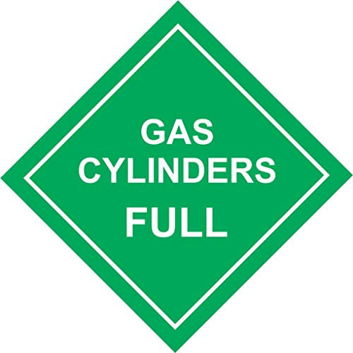 INDIGOS UG - Sticker - Safety - Warning - Dangerous substance labels Gas cylinders full safety sign - 300mm x 300mm - Decal for Office - Company - School - Hotel