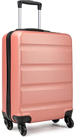 KONO Handgepäck Koffer Hartschale Leicht Reisekoffer mit Rollen und TSA Schloss, Klein Koffer Trolley Handgepäck Flugzeug 55x38x20cm (Handgepäckkoffer, Rosa)